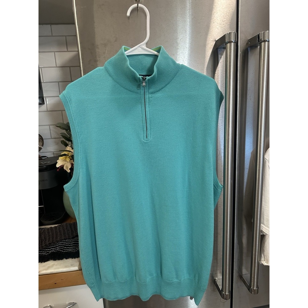 Polo Golf Ralph Lauren Quarter Zip SzXL Clean- Refreshing Teal Premium Vest